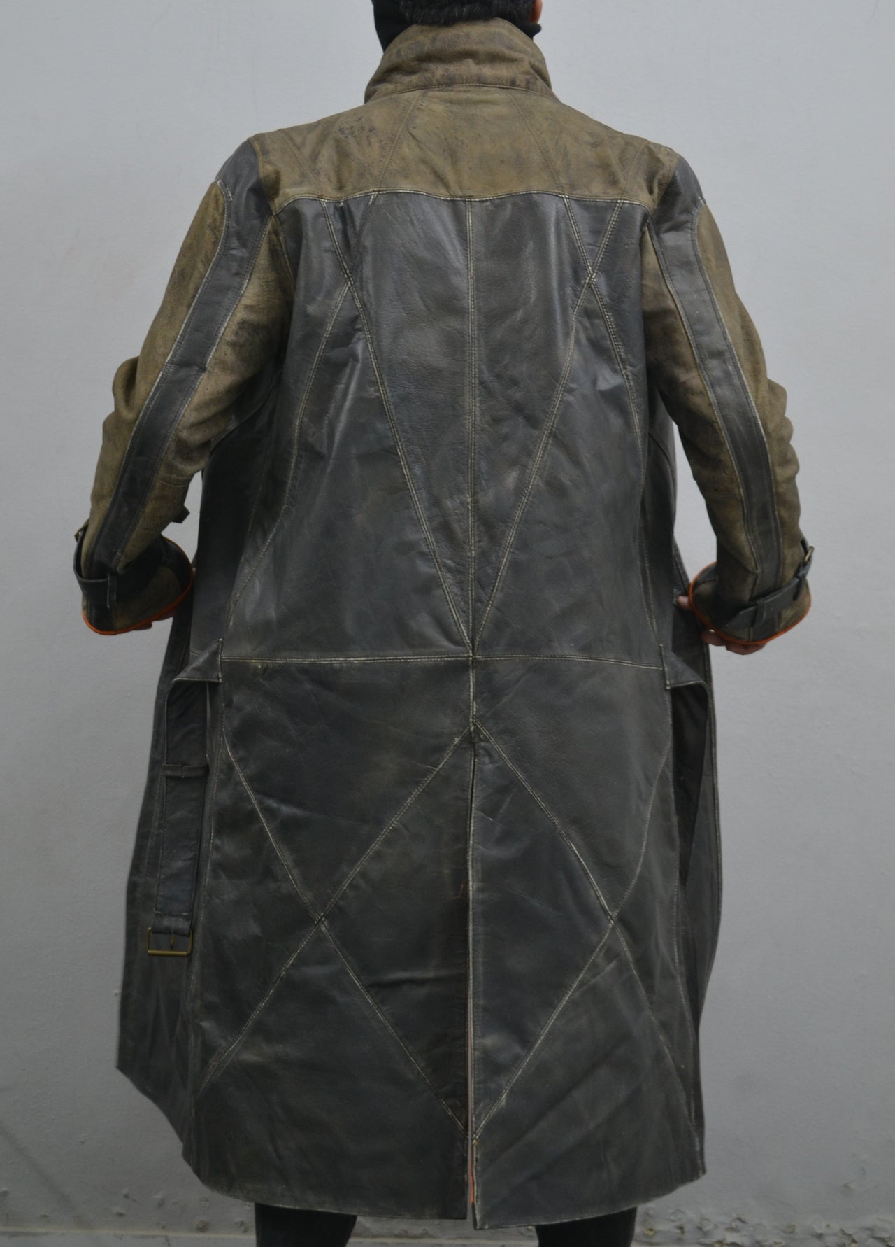 Watch Dogs Aiden Pearce Video Game Long Brown Belted Trench Leather Coat
