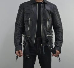 Terminator 3 Rise of the Machines Movie Black Padded Leather Jacket