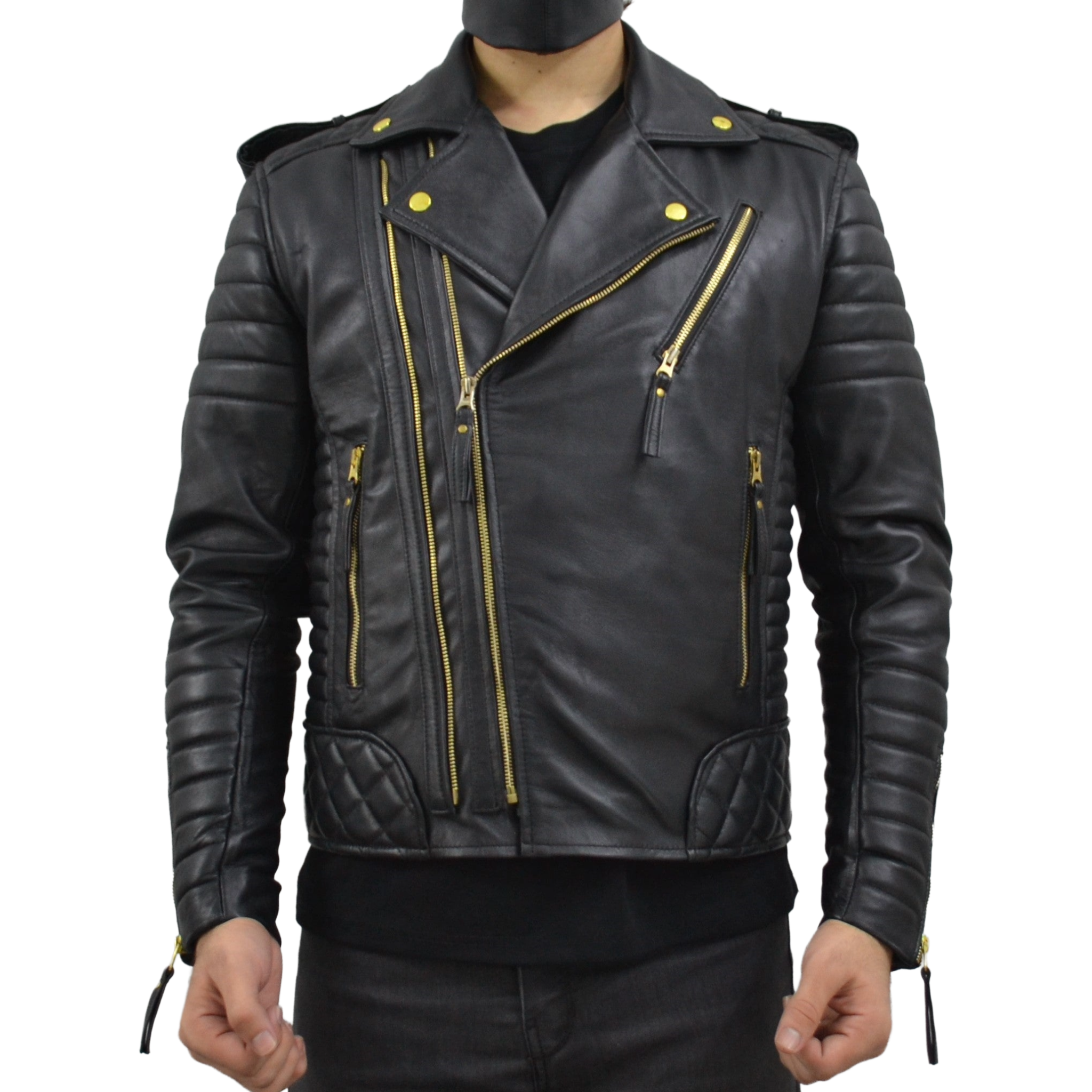 GOLD'S GYM ブラックレザージャケット 希少 ゴールドジムACTIVE WEAR GOLD'S GYM 本革オールレザージャケット