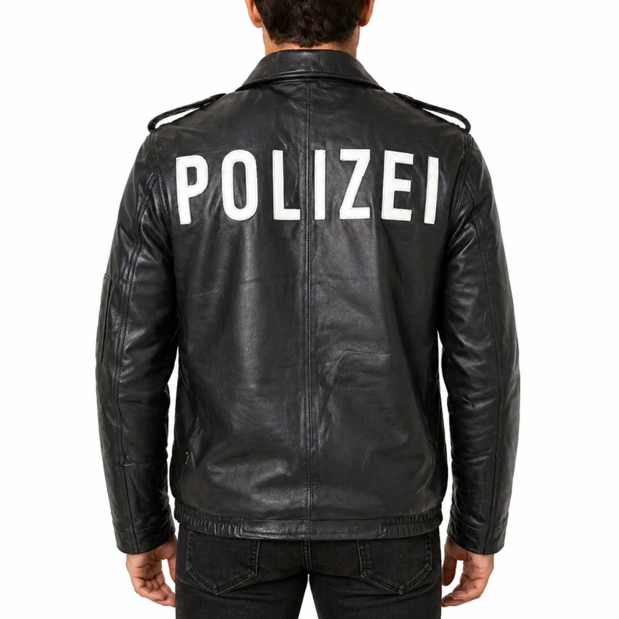 German Leather Police Jacket Deutsch Polizei Leather Jacket German Leather Police Jacket Deutsch Polizei Leather Jacket