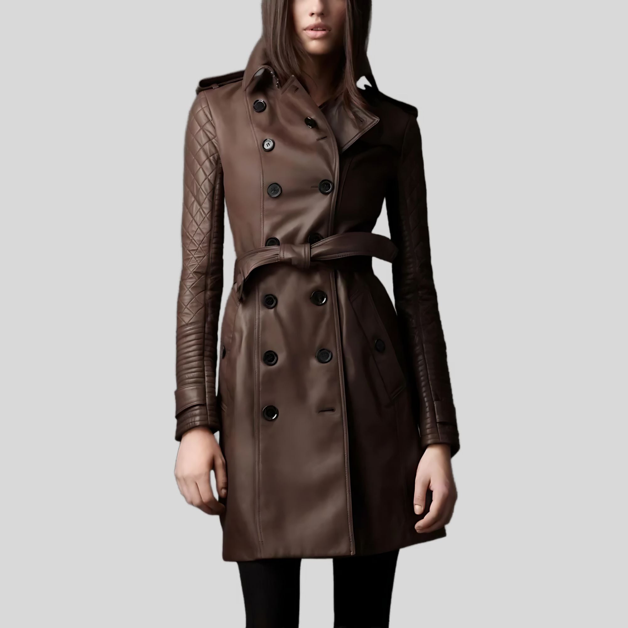 Double-Breasted Belted Oversized Overcoat main image 0