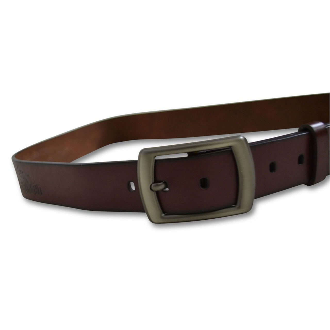 Mens Antique Brown Genuine Leather Adjustable Belt