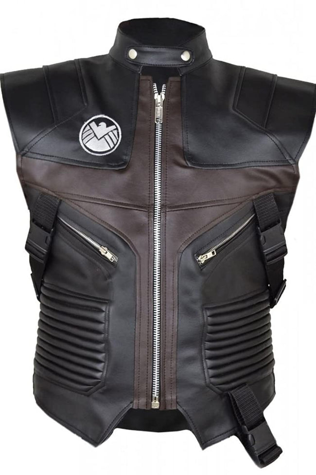 Mens Fashion Black Jeremy Costume leather Vest