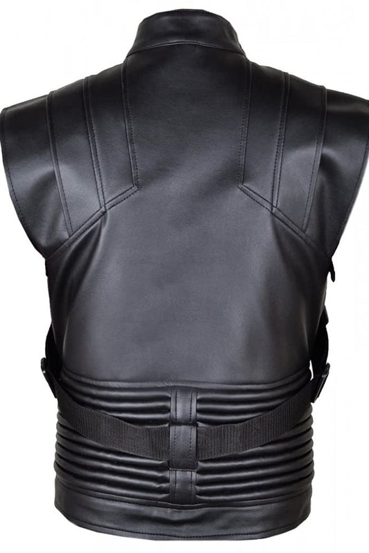 Mens Fashion Black Jeremy Costume leather Vest