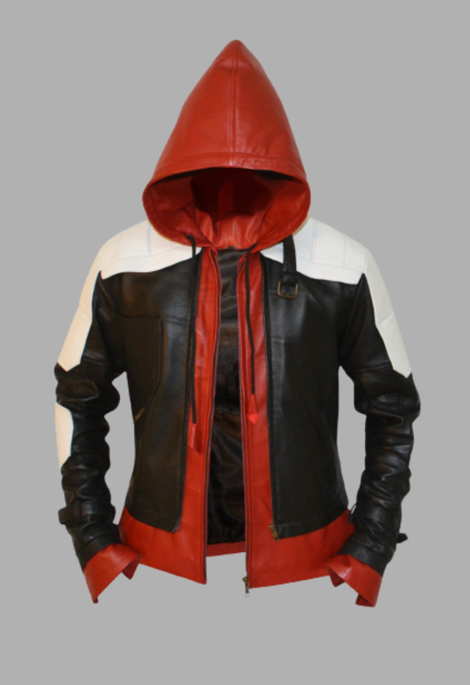 Unique Style Moto Genuine Sheep Leather Jacket in Red Design and Stylish Zip S / Black
