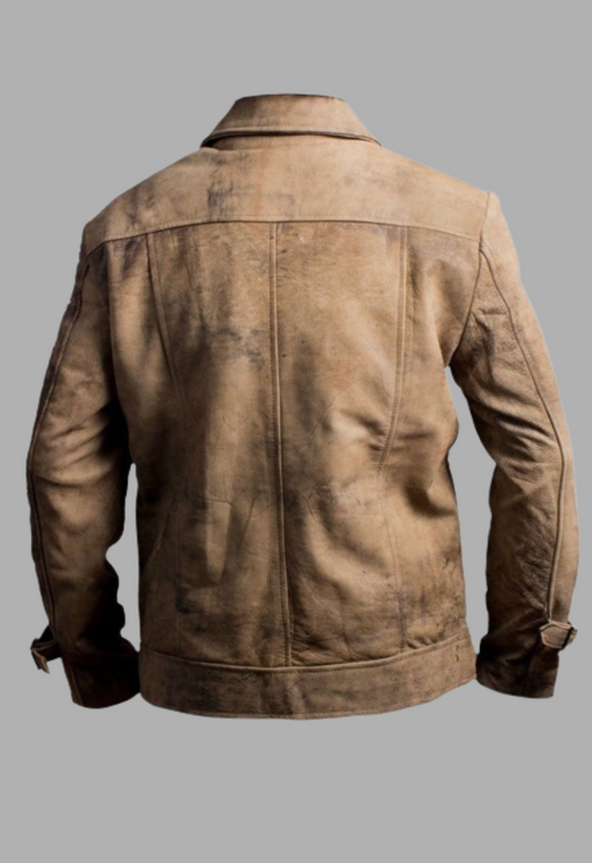 The Expendables 2 Jason Statham Movie Distress Leather Jacket