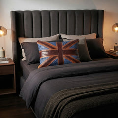 Cracked Leather Union Jack Pillow Cover – British Flag Design