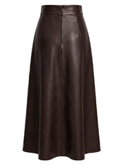 Women’s Black Leather Wrap Skirt – Asymmetric Midi Style