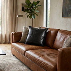 Genuine Lambskin Leather Pillow Cover – Soft Luxury Cushion Case