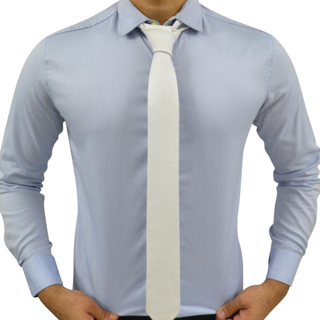 White Genuine Leather Necktie Tie