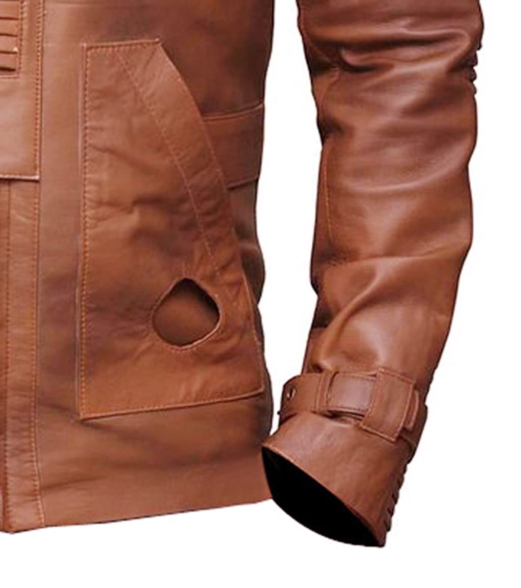 Mens Brown Classic Fashion Pilot Finn War Genuine Leather Jacket