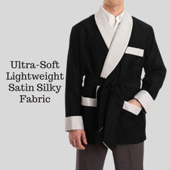 Men's Silky Smoking Classic & Luxurius Lightweight Satin Jacket