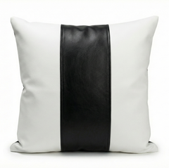 Modern Geometric Black & White Yin Yang Leather Throw Pillow Cushion covers