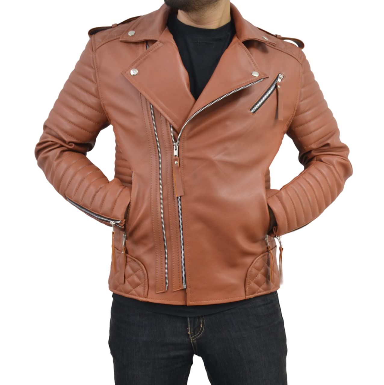 Handmade Men’s White Leather Jacket, Motorcycle Jacket, Real Moto Fashion Leather Jacket For Men