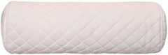 Quilted white pillow with a diamond pattern on a white background