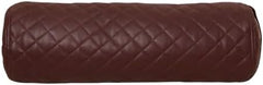 A cylindrical bolster pillow in a dark reddish-brown color with a quilted diamond pattern, shown against a plain white background.