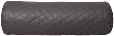 Quilted gray leather armrest cover