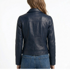 Women's Brown Lambskin Leather Jacket - Retro Vintage Design Coat
