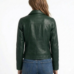 Women's Brown Lambskin Leather Jacket - Retro Vintage Design Coat