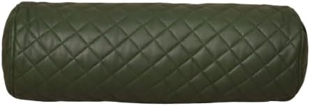 Green quilted cylindrical object