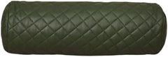 Green quilted cylindrical object