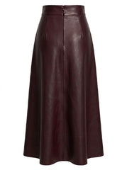 Women’s Black Leather Wrap Skirt – Asymmetric Midi Style