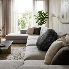 Round Genuine Leather Pillow Cover – Modern Cushion Case