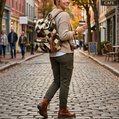 Cowhide Backpack Bag - Unisex Cowhide Leather Shoulder Bag - Unique Travel Backpack