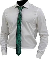 Burnt Green Genuine Leather Tie – Slim Modern Neckwear
