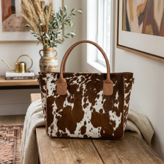 Cowhide Tote Bag - HairOn Cowhide Tote Bag Purse - Cowhide Shoulder Bag