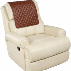 Quilted Genuine Leather Recliner Headrest Cover | Sofa Protector