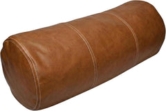 Genuine Lambskin Leather Bolster Cylinder Pillow Cover – Stitched Design