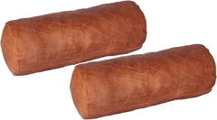 Genuine Lambskin Leather Neck Roll Pillow Cover – Quilted Bolster Cushion