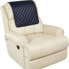 Quilted Genuine Leather Recliner Headrest Cover | Sofa Protector