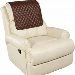 Quilted Genuine Leather Recliner Headrest Cover | Sofa Protector