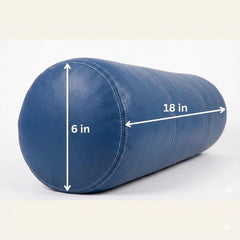 Genuine Lambskin Leather Bolster Cylinder Pillow Cover – Stitched Design