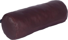 Genuine Lambskin Leather Neck Roll Pillow Cover – Quilted Bolster Cushion