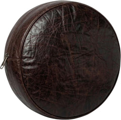 Round Genuine Leather Pillow Cover – Modern Cushion Case