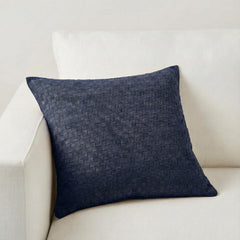Woven Suede Leather Pillow Cover – Textured Square Cushion Case