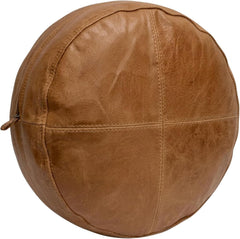 Round Genuine Leather Pillow Cover – Modern Cushion Case