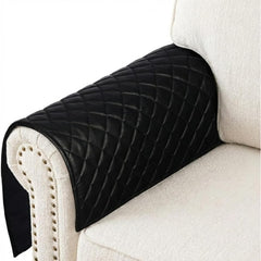 Quilted Genuine Leather Recliner Headrest Cover | Sofa Protector