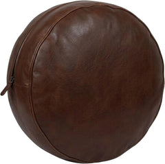 Round Genuine Leather Pillow Cover – Modern Cushion Case