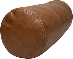 Genuine Lambskin Leather Bolster Cylinder Pillow Cover – Stitched Design