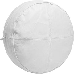 Round Genuine Leather Pillow Cover – Modern Cushion Case