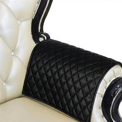 Quilted Genuine Leather Recliner Headrest Cover | Sofa Protector