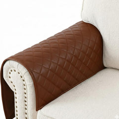 Quilted Genuine Leather Recliner Headrest Cover | Sofa Protector
