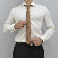 Jungle Distressed Genuine Lambskin Leather Tie – Slim Necktie