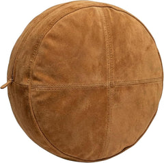 Round Genuine Leather Pillow Cover – Modern Cushion Case