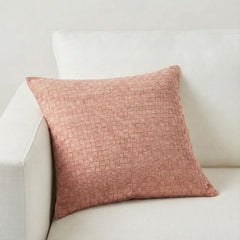 Woven Suede Leather Pillow Cover – Textured Square Cushion Case
