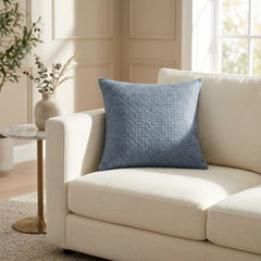 Woven Suede Leather Pillow Cover – Textured Square Cushion Case